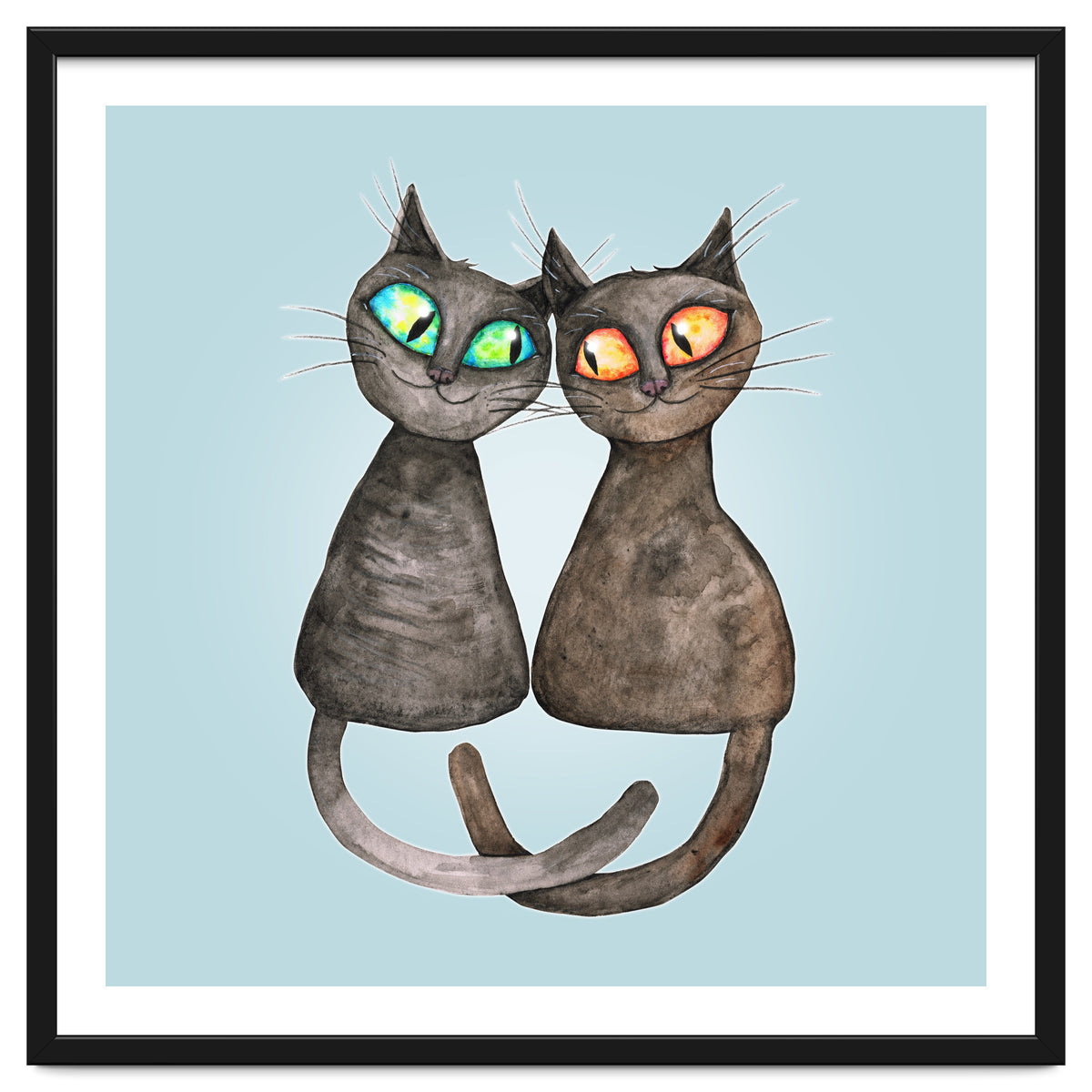 Two cute loving cats