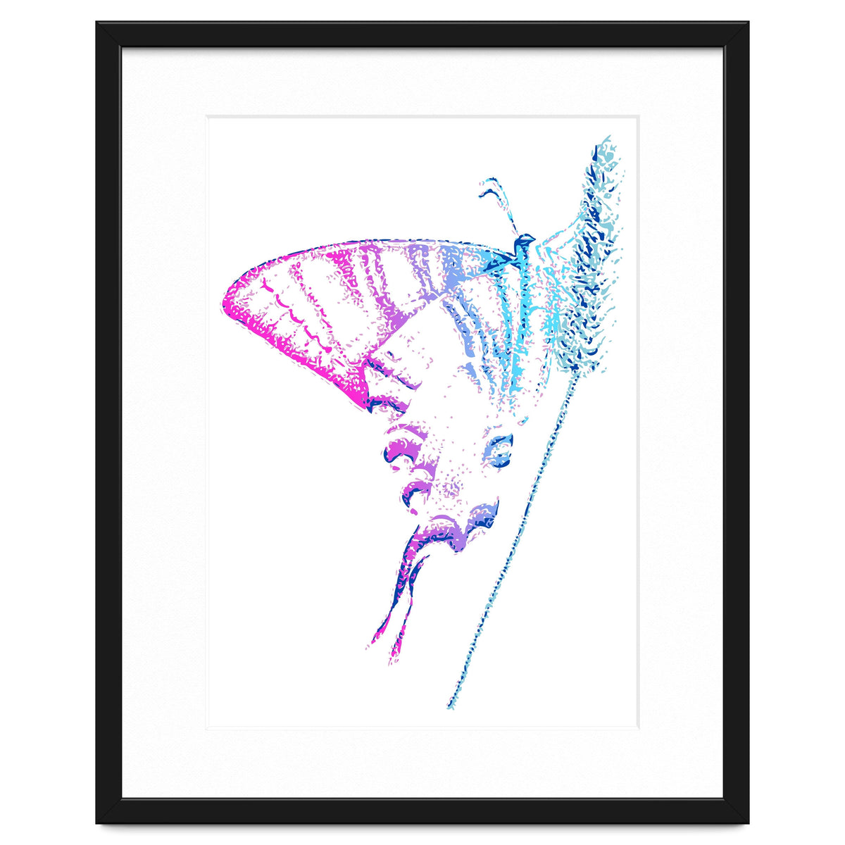 Swallowtail On Grass in Pinquoise