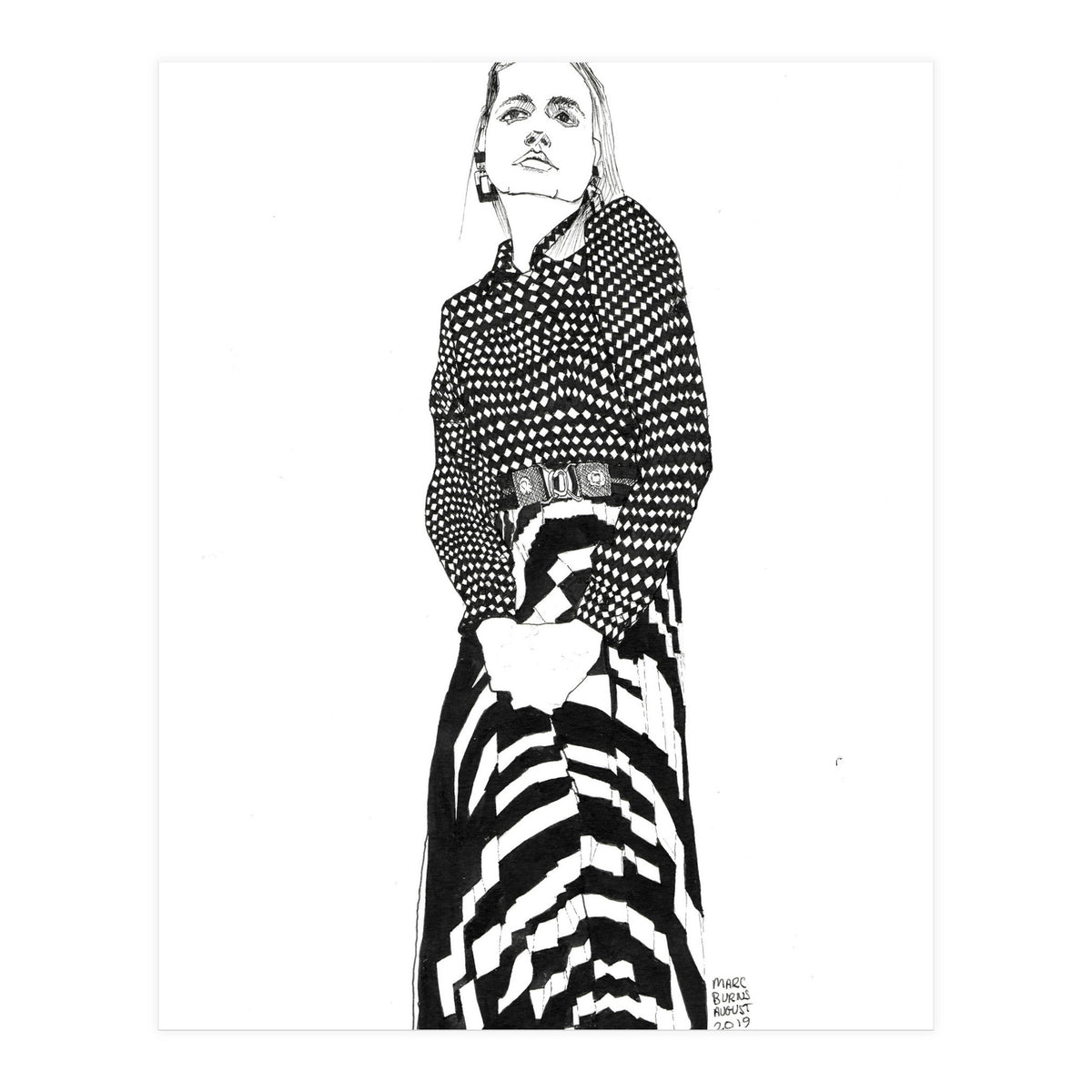 Untitled #40 - Woman in striped skirt (Print Only)