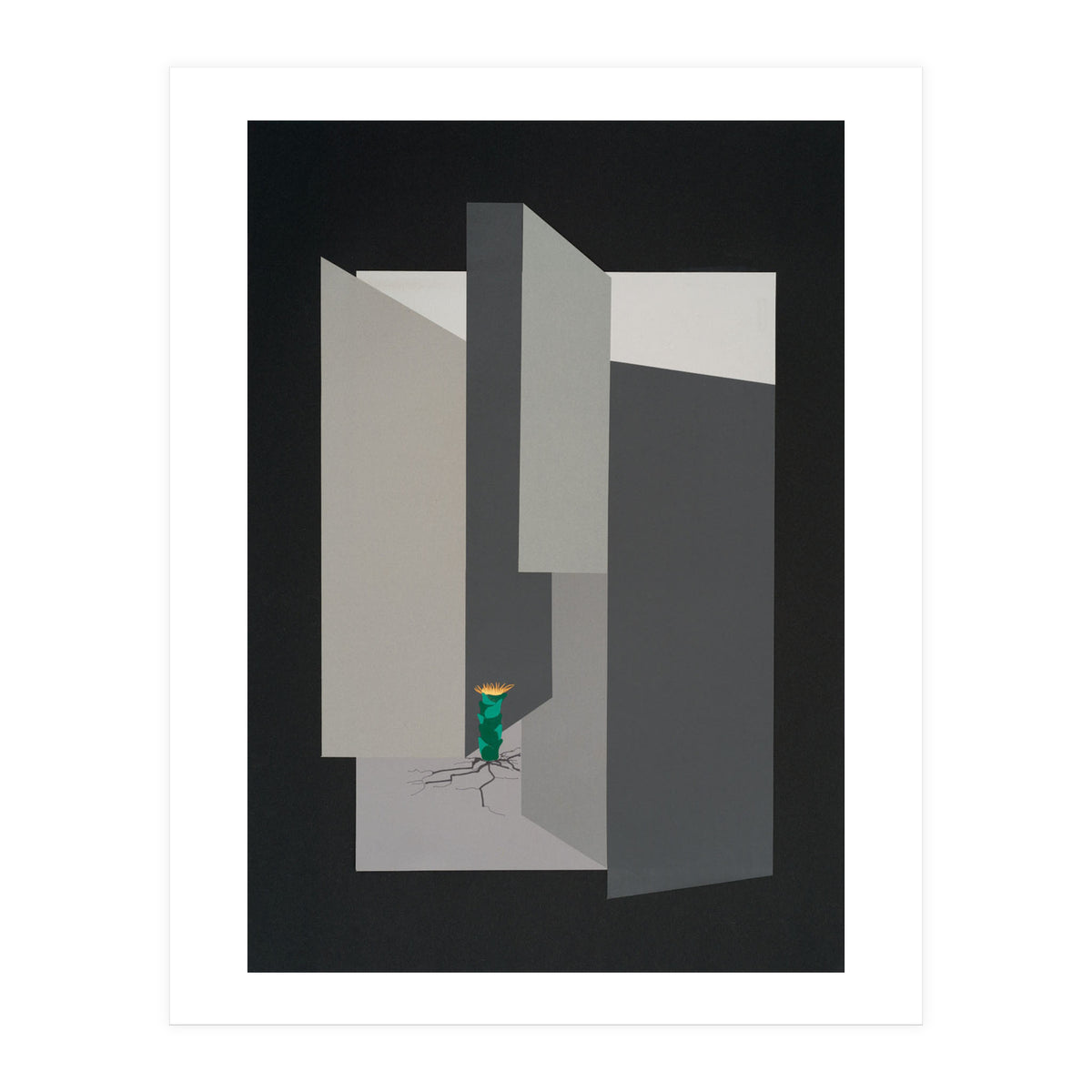 Small flower in concrete landscape. (Print Only)