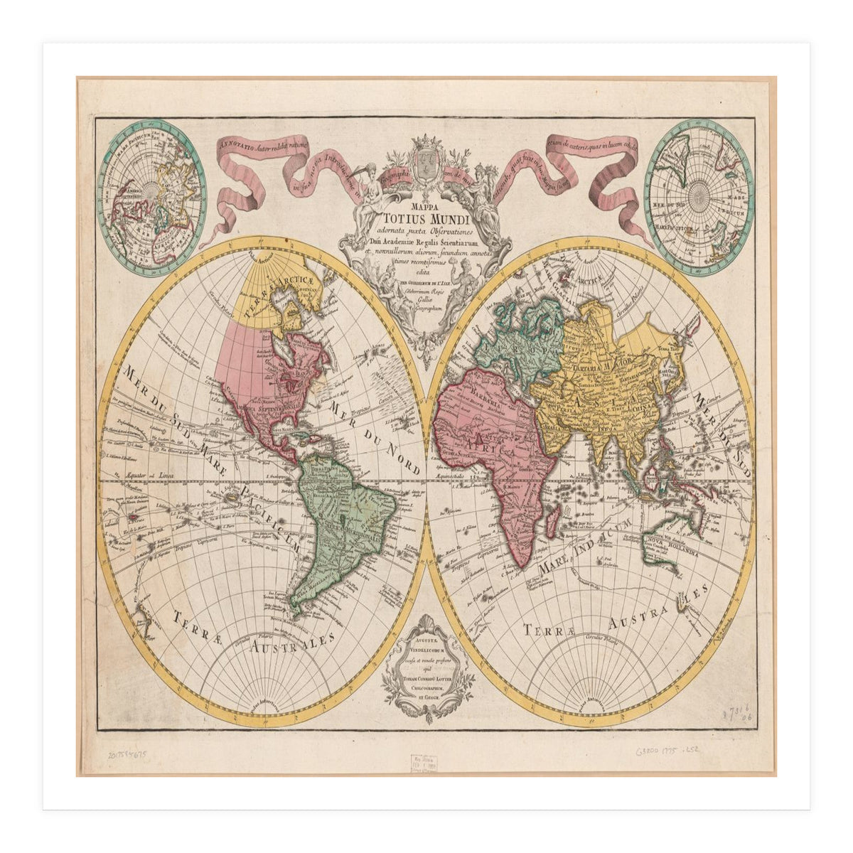 Old world mapa mundi (Print Only)