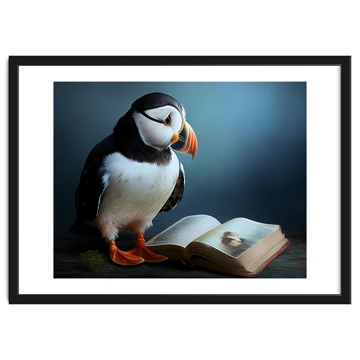 Puffin Reading a Book