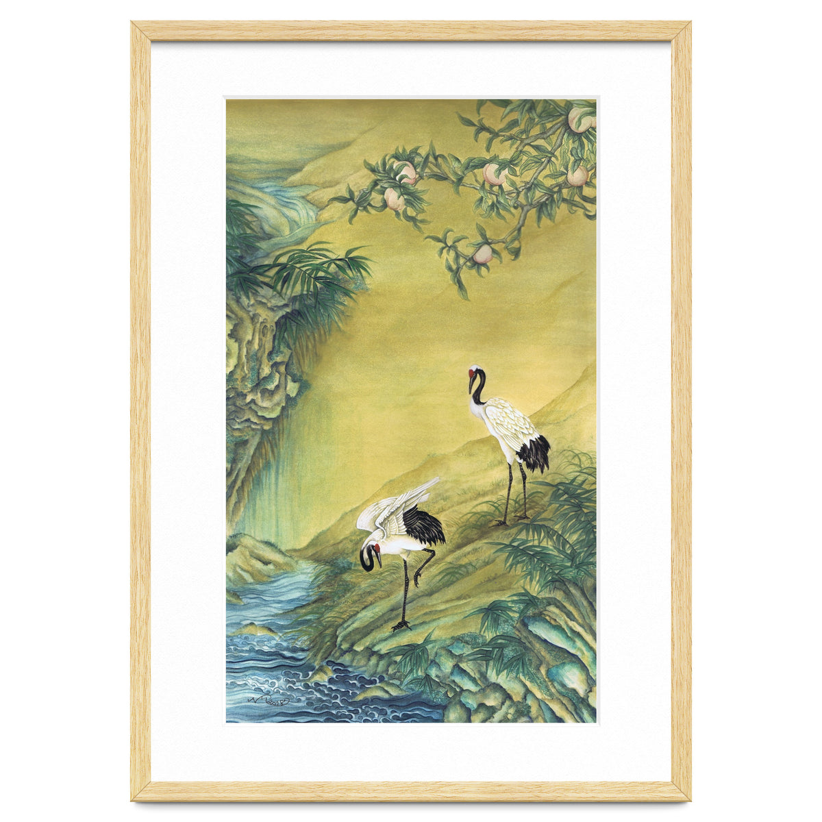 Cranes Under A Peach Tree