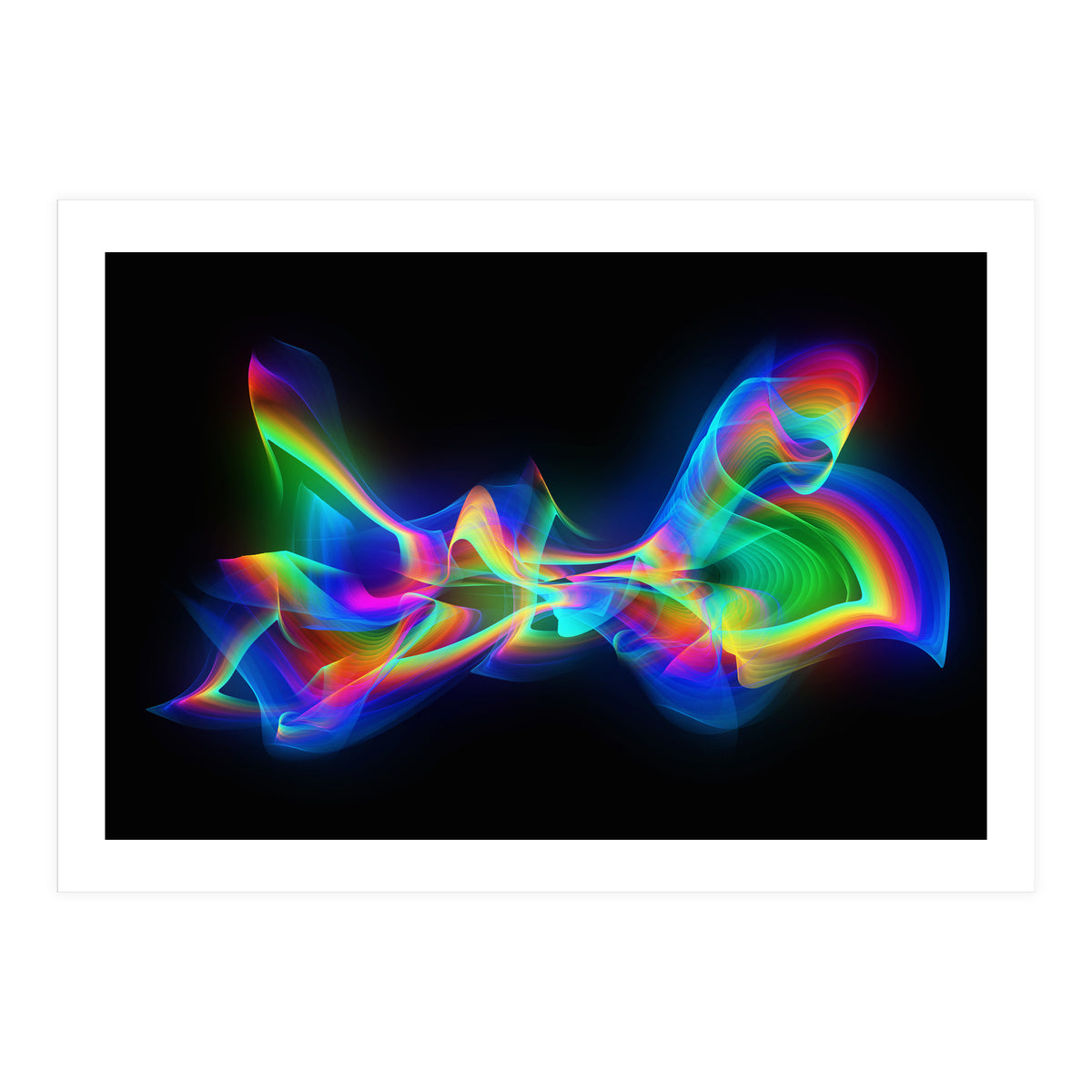 Abstract Colorful Flame Waves (Print Only)
