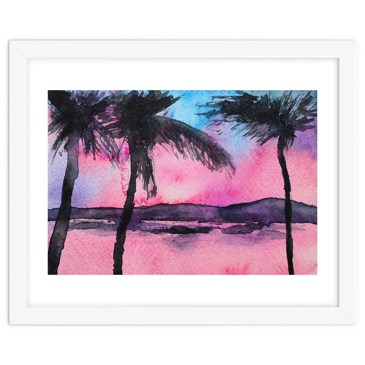 Tropical sunset || watercolor