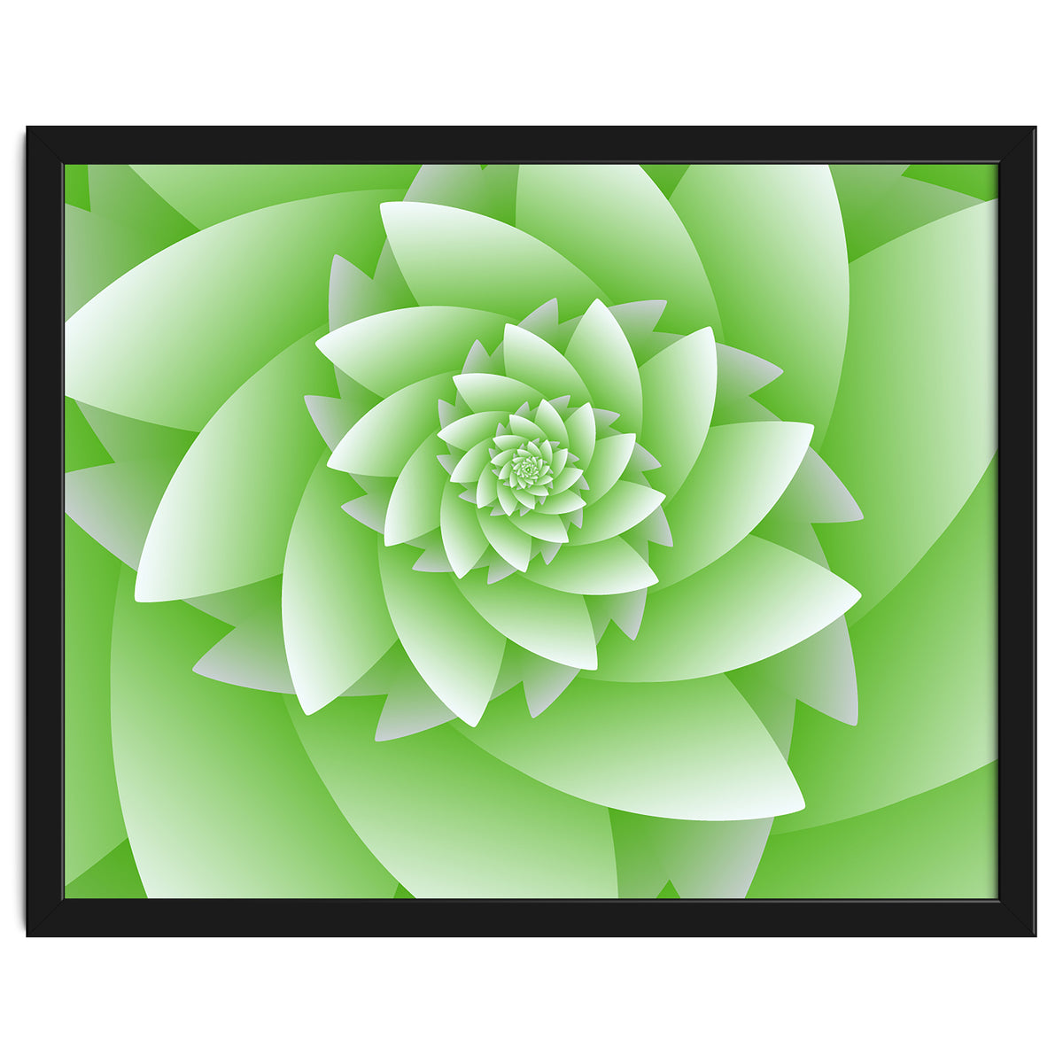 Abstract Green Floral Optical Illusions Art