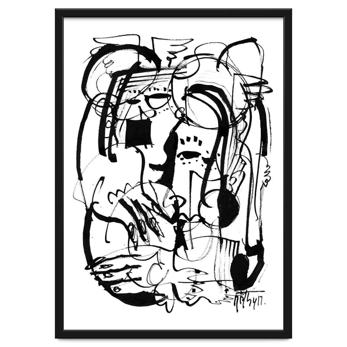 Two Shy Angels - b&w