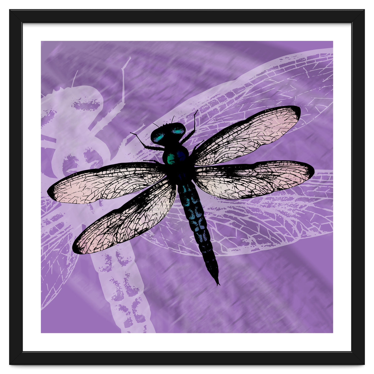 Blue dragonfly vector