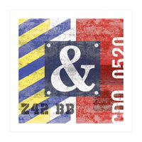 Blue Ampersand Industrial Abstract (Print Only)