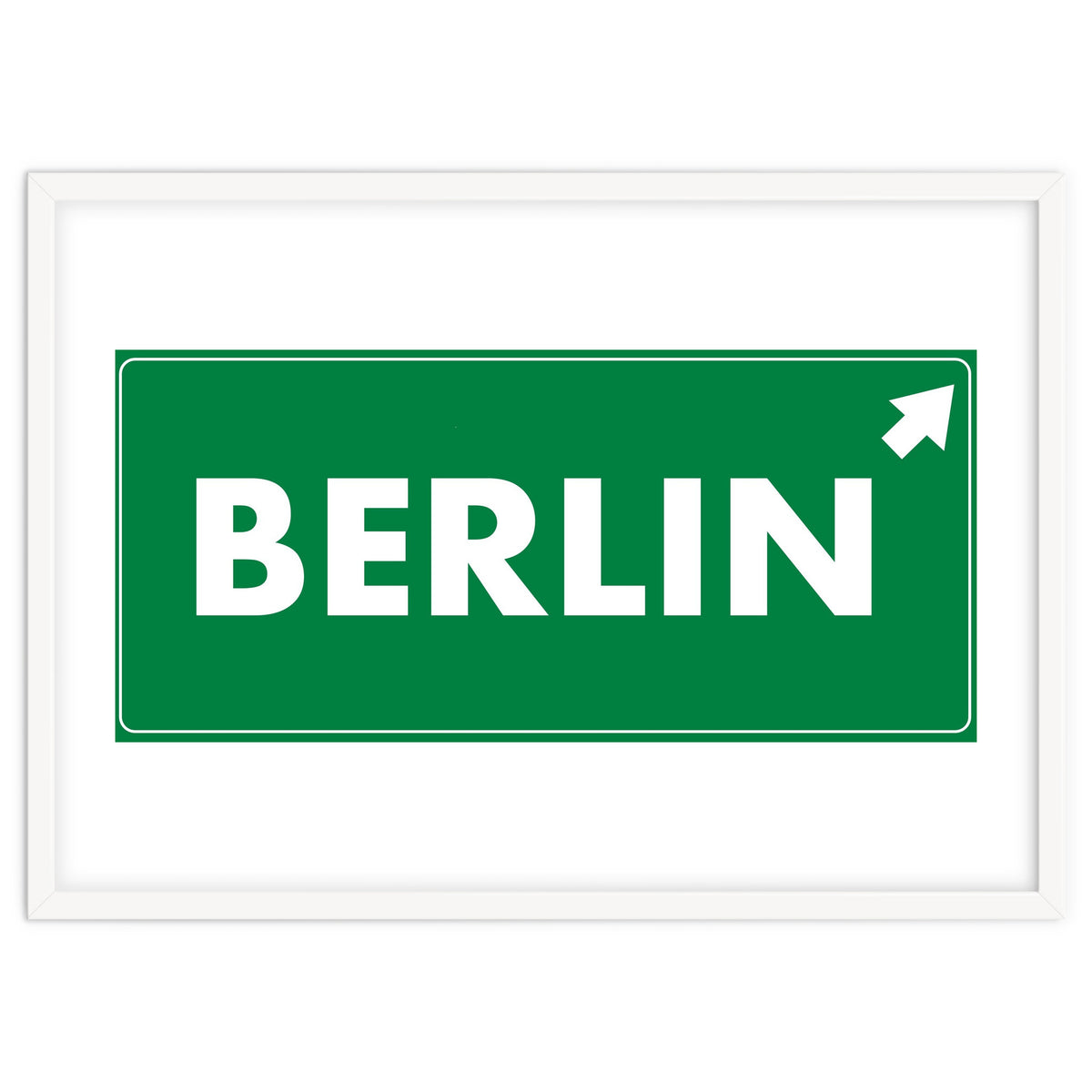 Let`s go to Berlin, Germany! Green road sign