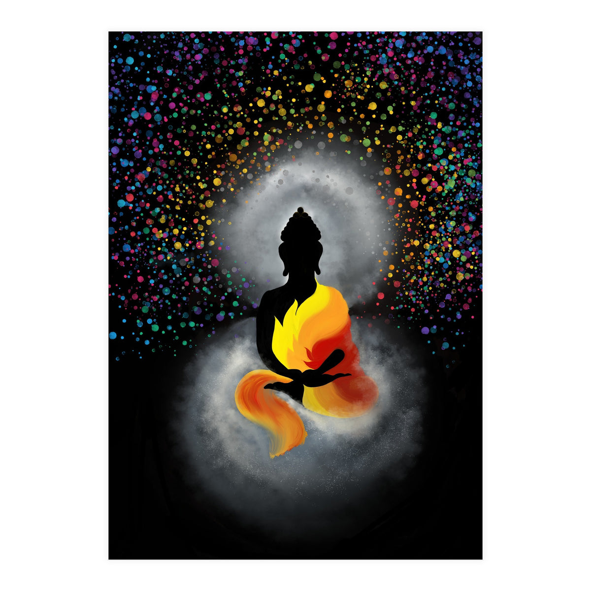 Cosmic Buddha Colourful by Poonam Shah (Print Only)