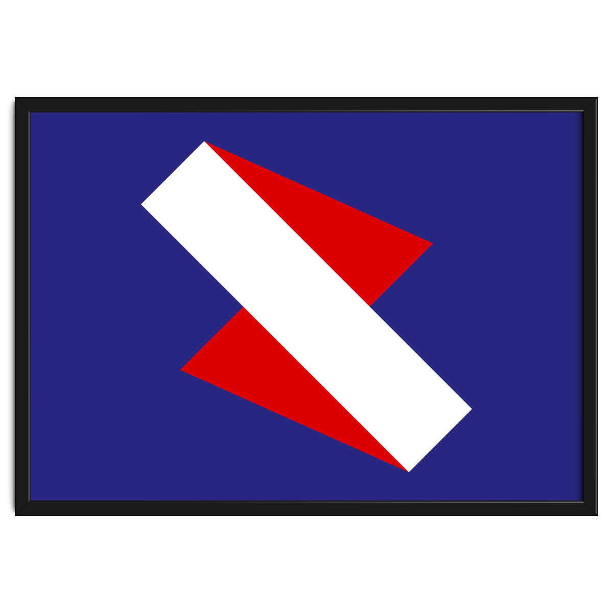 Geometric Shapes No. 68 - red & royal blue