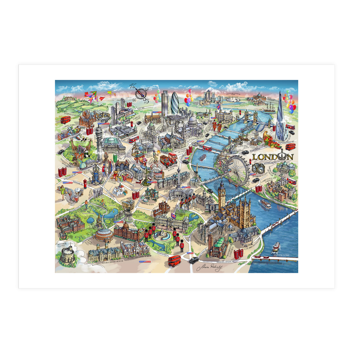 London Map Illustration (Print Only)