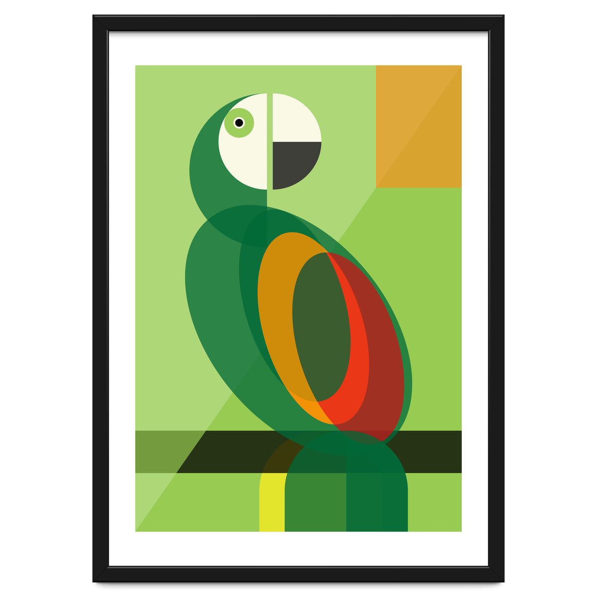Mid Century Geometric Parrot