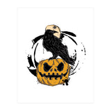 Raven over a pumpkin scribble sketch (Print Only) thumbnail