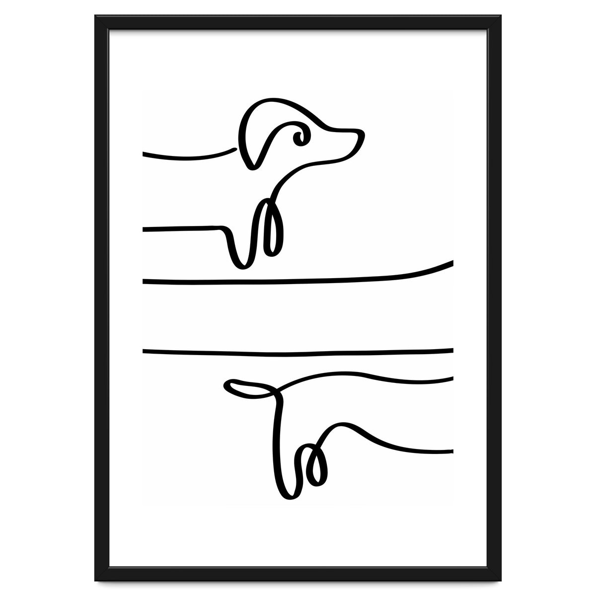 One Line Art Dachshund