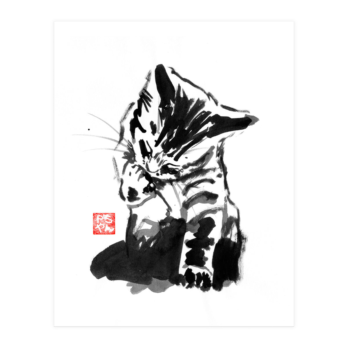 Washing cat (Print Only)