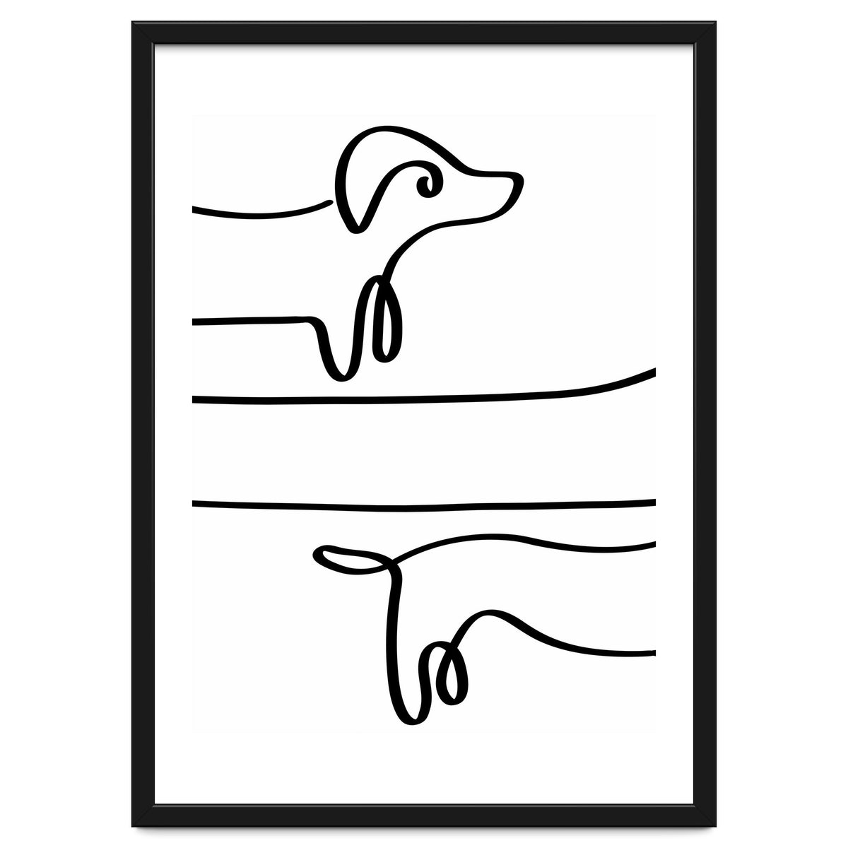 One Line Art Dachshund