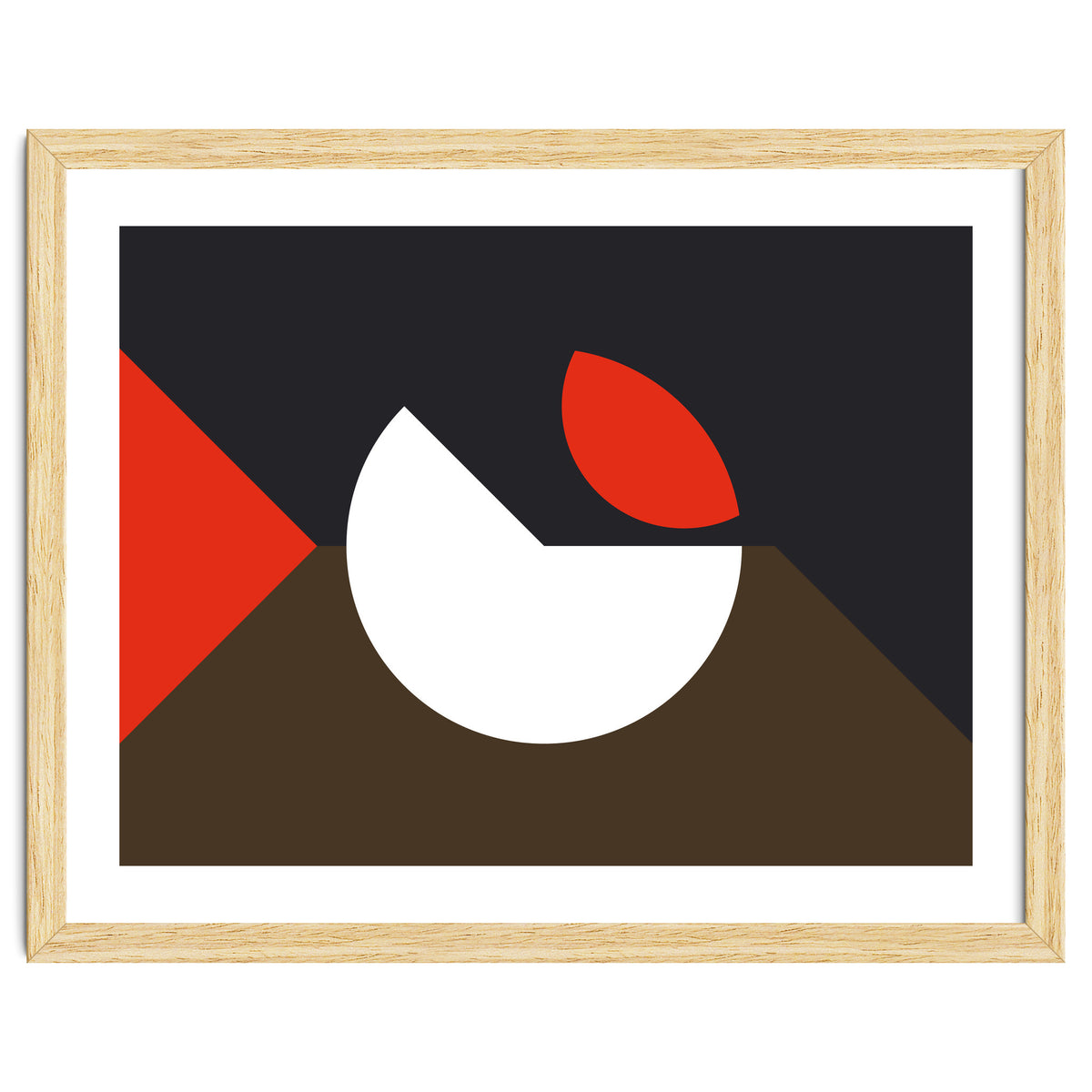 Geometric Shapes No. 10 - brown, dark blue & red