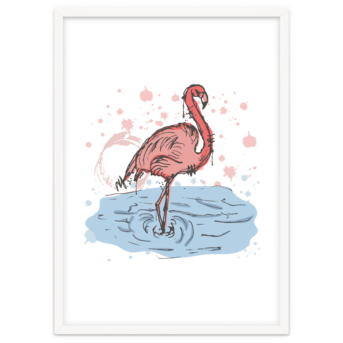Flamingo Scribble sketch