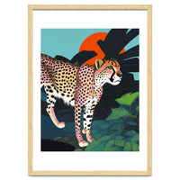 The Cheetah, Tropical Jungle Animals, Mystery Wild Cat, Wildlife Forest Vintage Nature Painting