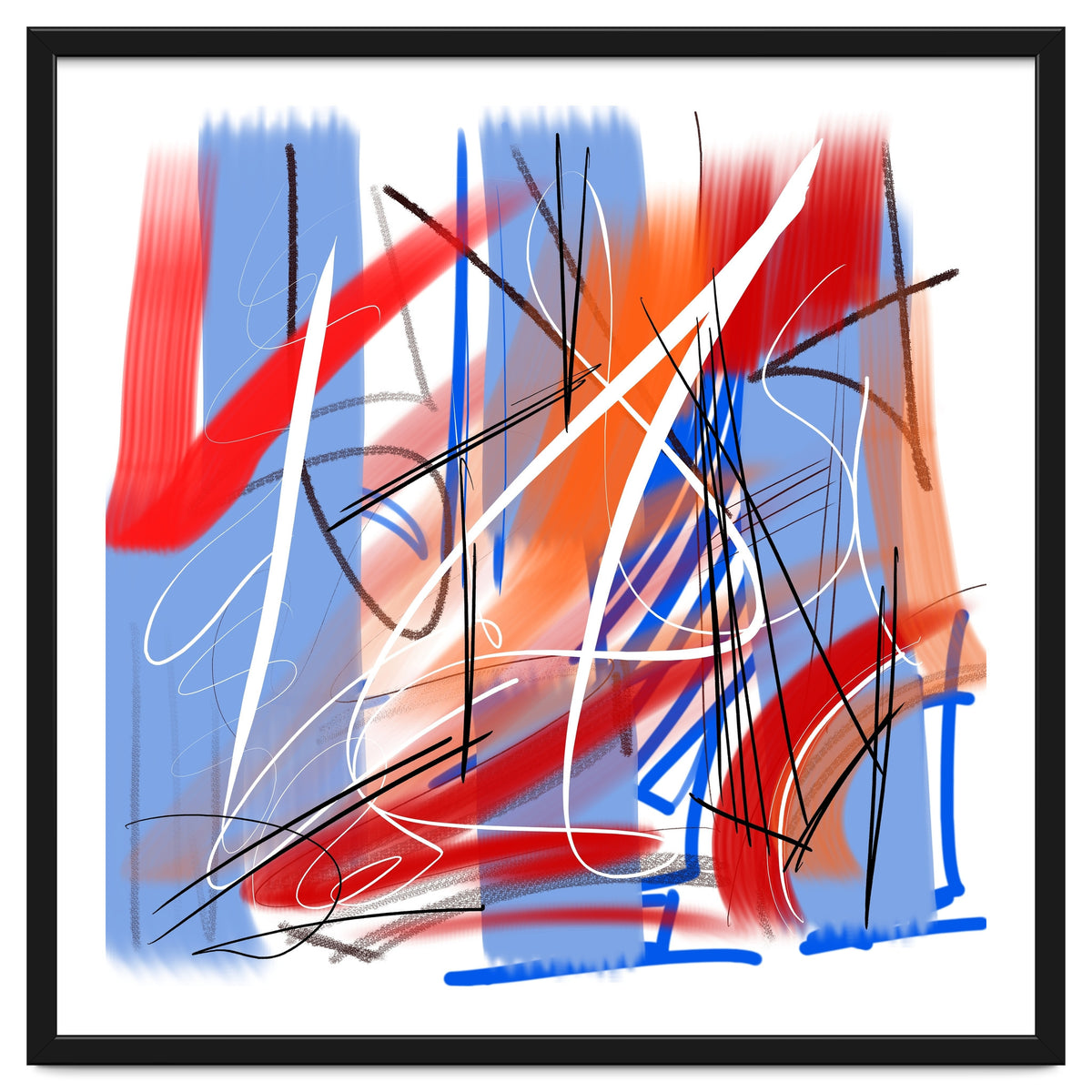 Traces In Blue And Red