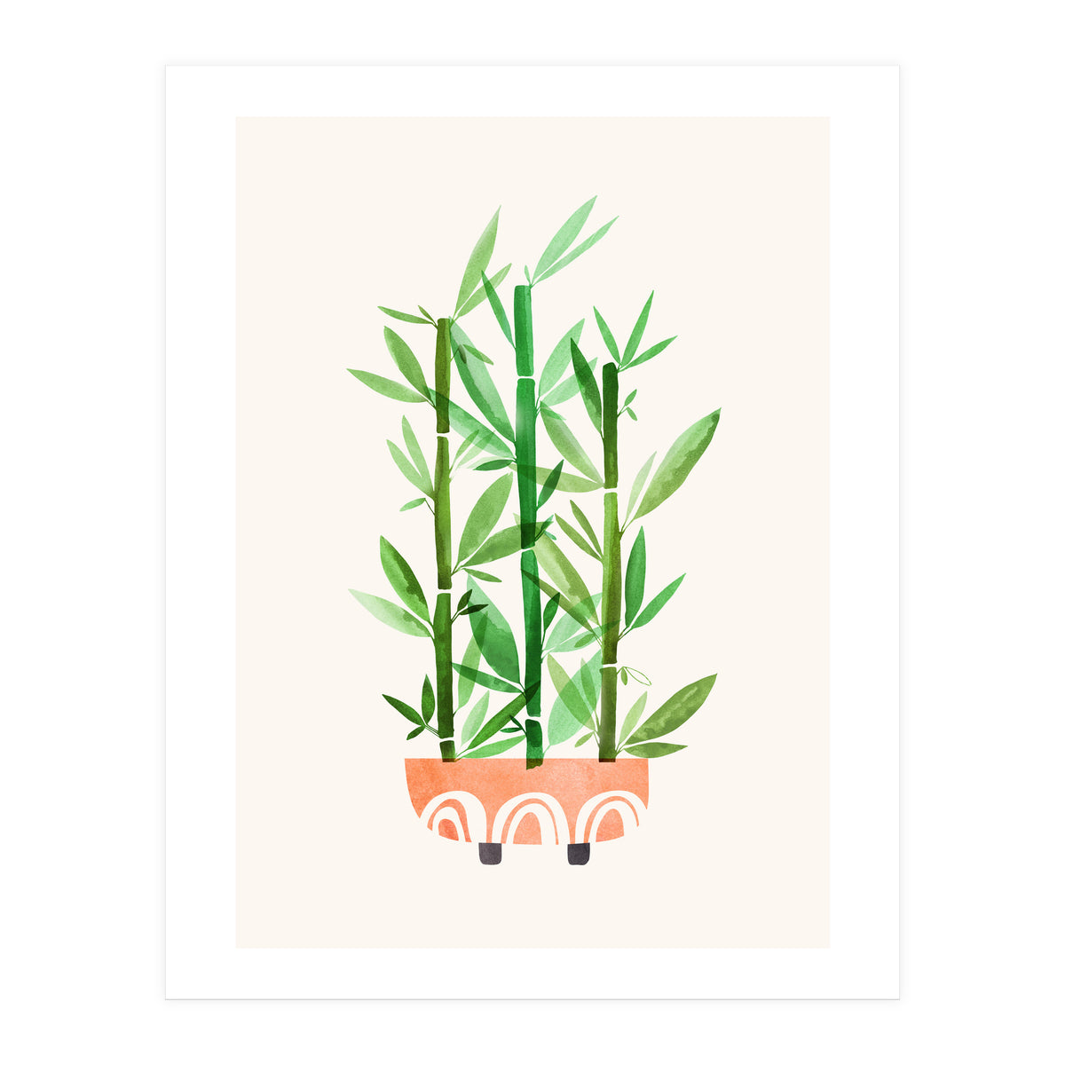 Happy Bamboo Houseplant (Print Only)