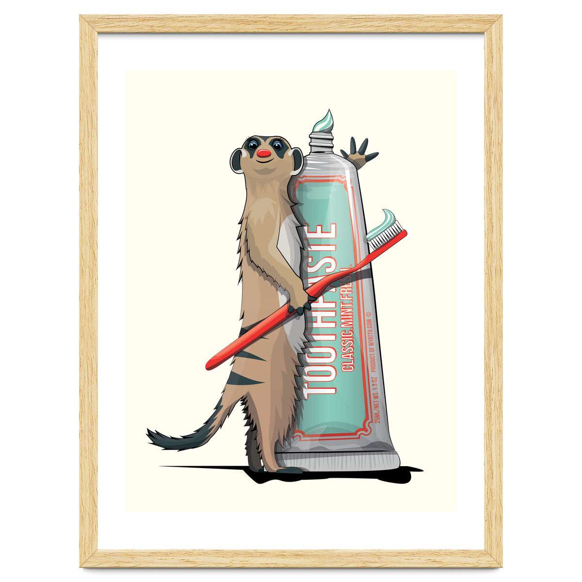Meerkat Brushing Teeth, Funny Bathroom Humour