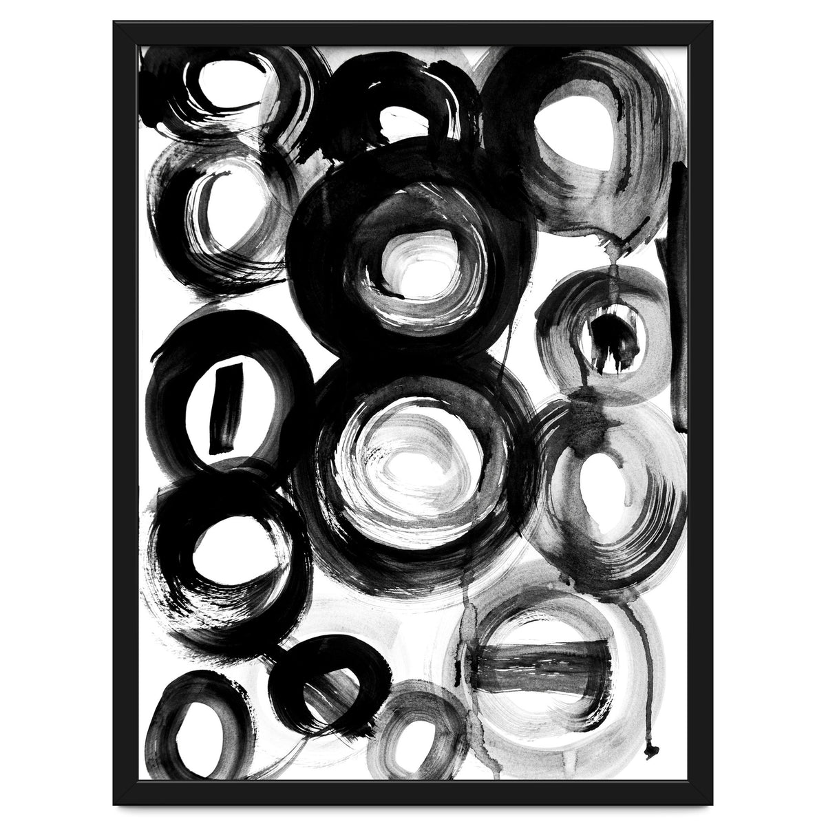 Black and White Ink Circles