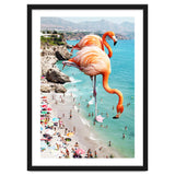 Flamingos on the Beach, Wildlife Surrealism Birds, Nature Flamingo Fantasy Beach Summer Photography thumbnail