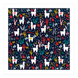 Cute Alpaca Pattern with Cacti, Stars and Crystals (Print Only) thumbnail