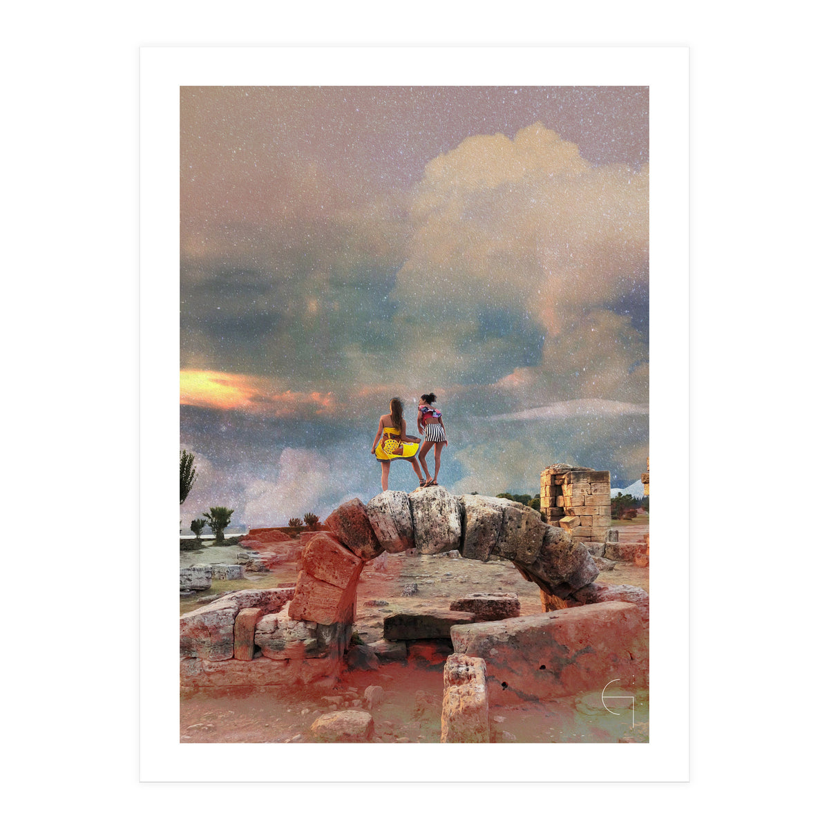 Voyageuses contemplant le crépuscule  (Print Only)