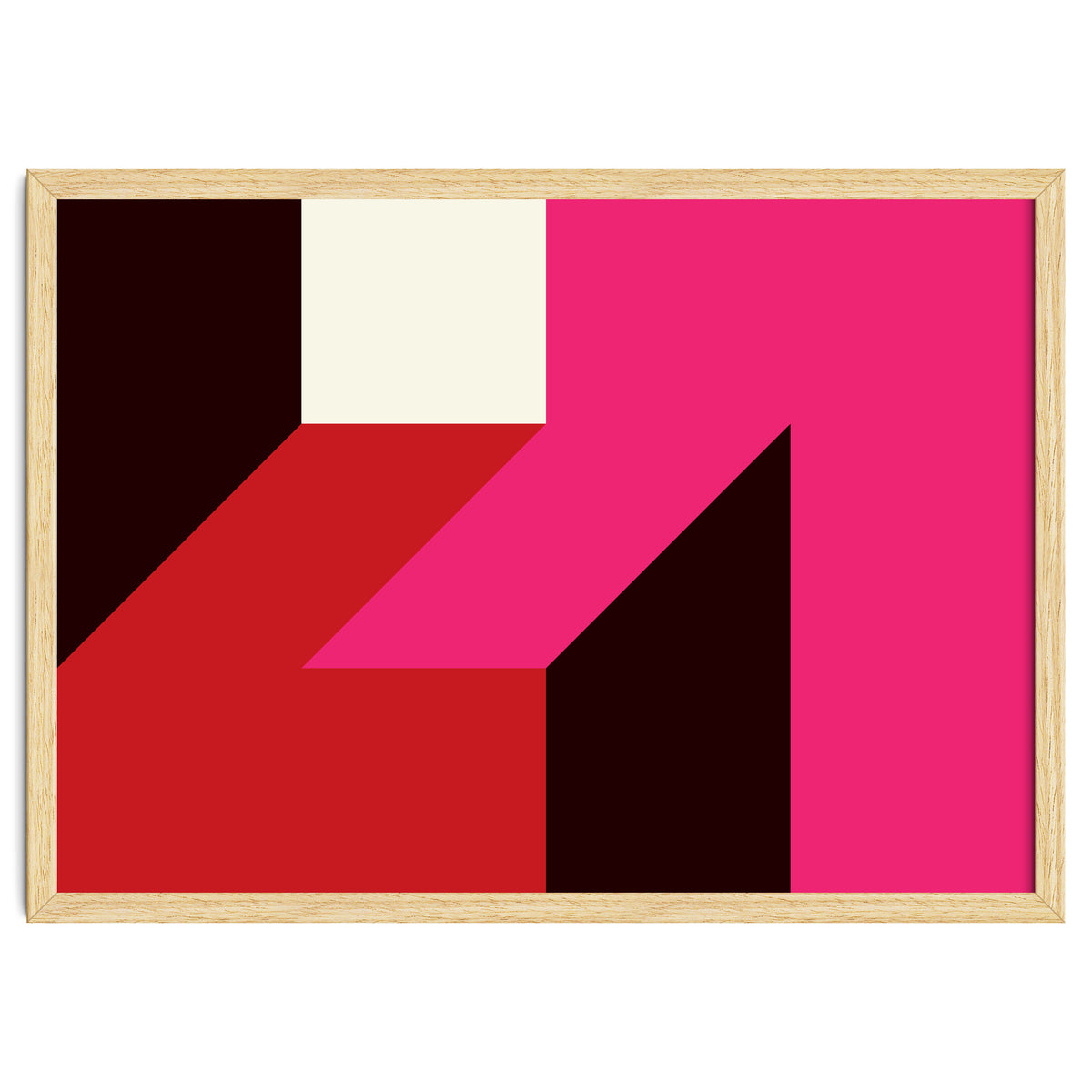 Geometric Shapes No. 62 - red, magenta & black