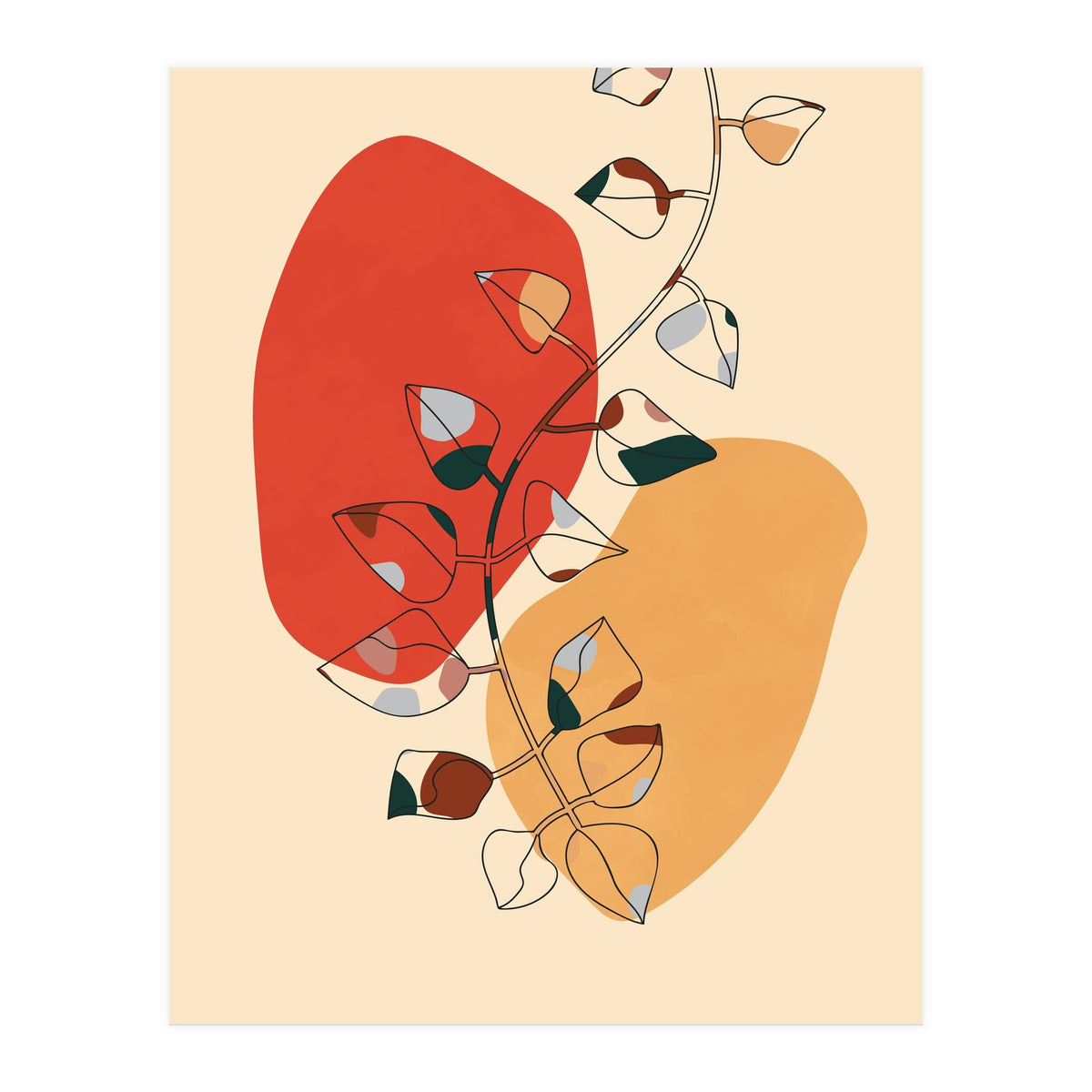 Scandi Modern Botanical Line Drawing (Print Only)