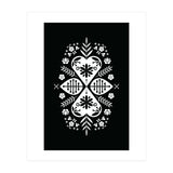 Scandinavian Folk Pattern Monochrome 01  (Print Only) thumbnail