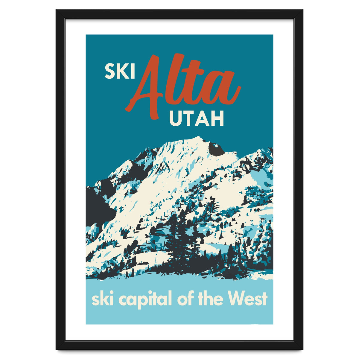 Ski Alta Utah vintage poster