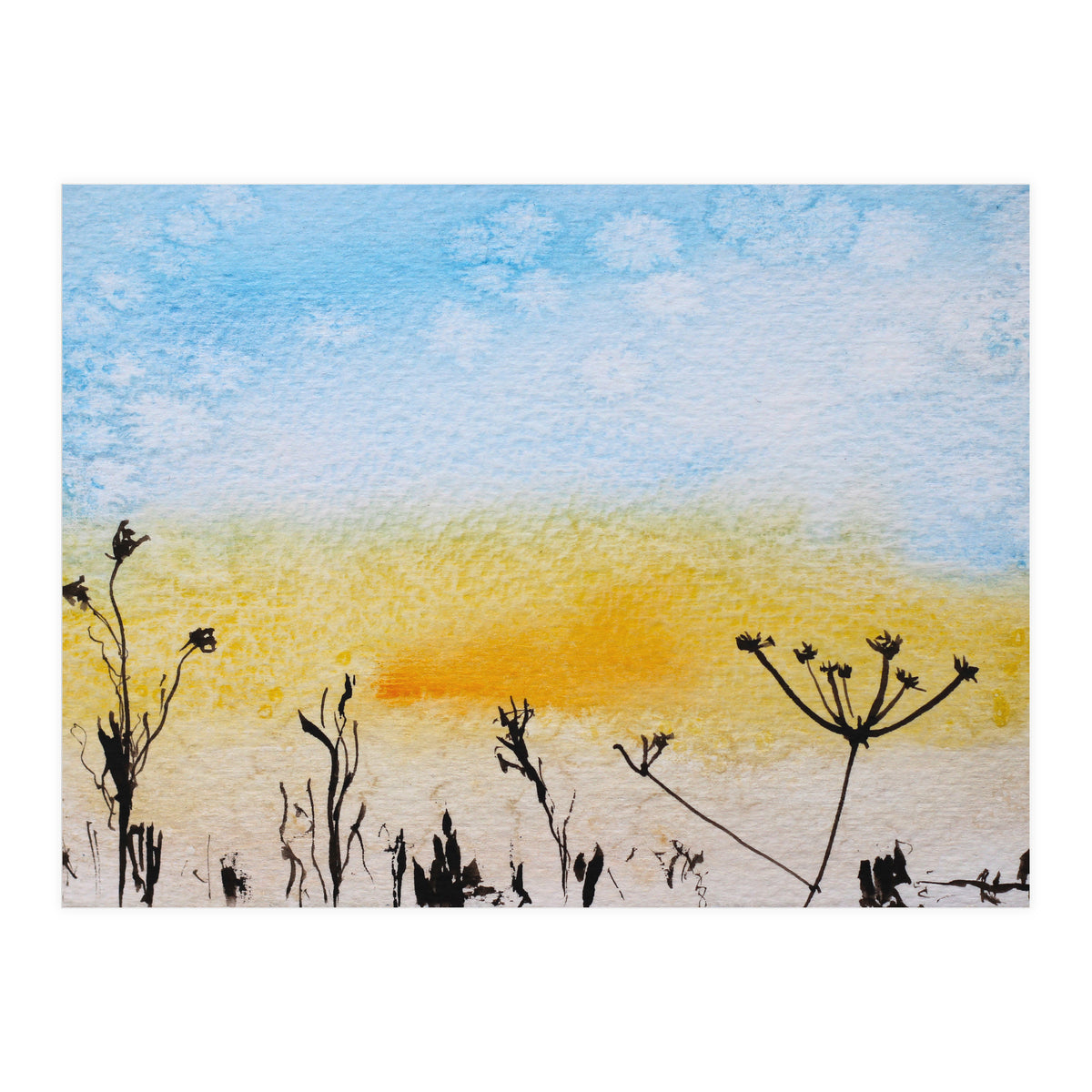 Winter sunrise || watercolor (Print Only)