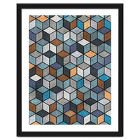 Colorful Concrete Cubes - Blue, Grey, Brown