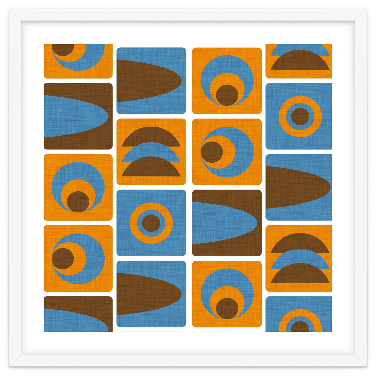 70s Cube Geo Orange Blue