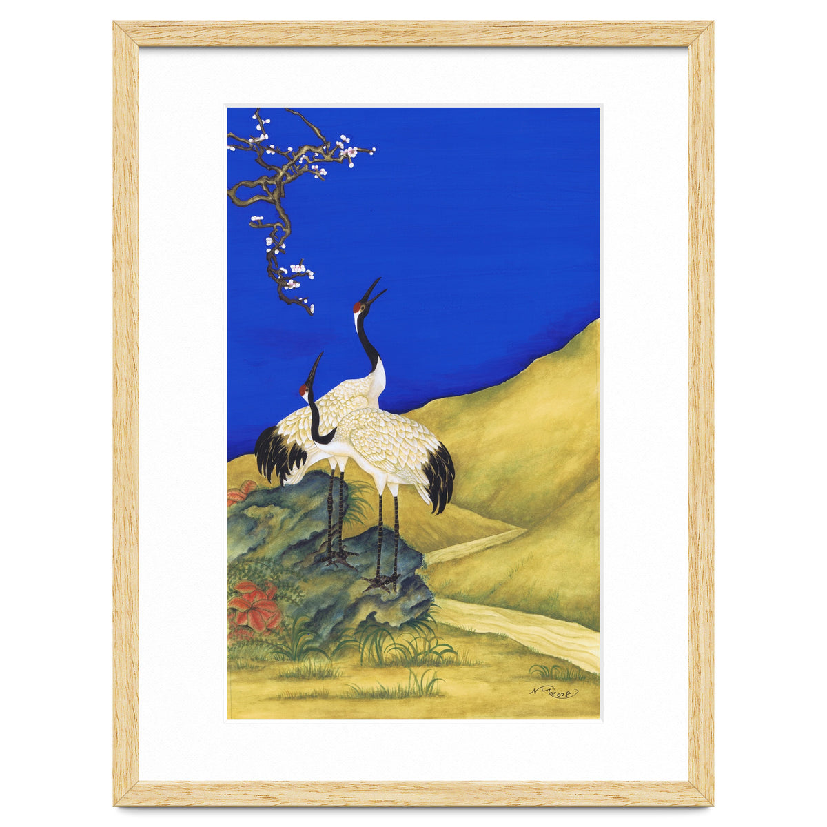 Cranes Under A Cobalt Sky 4