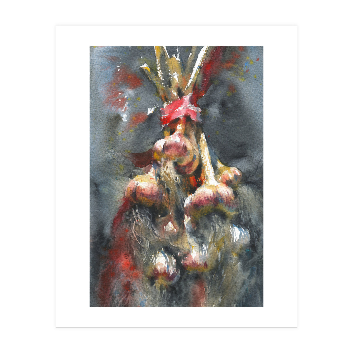 Garlic. Still-life  watercolor painting (Print Only)