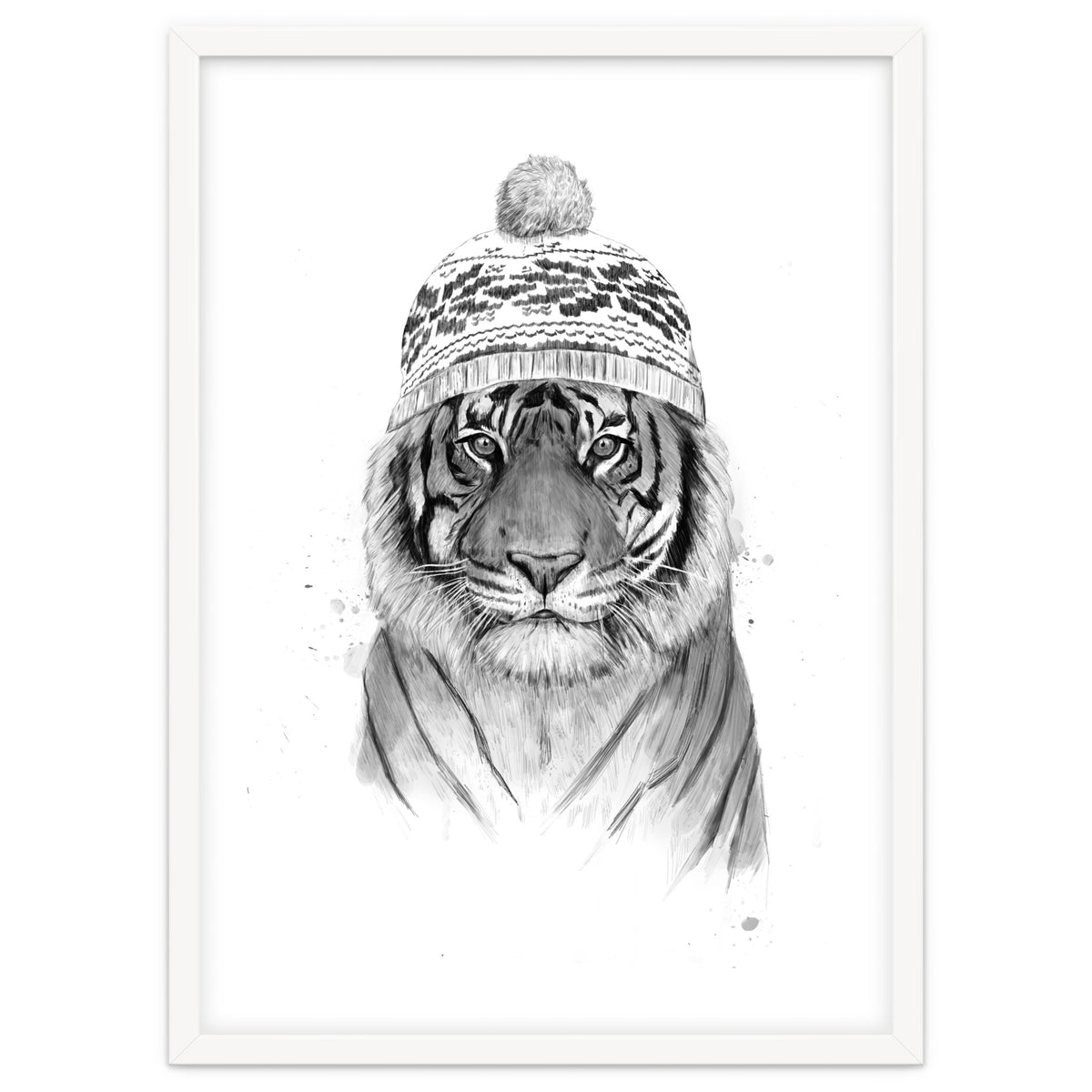 Siberian tiger (bw)