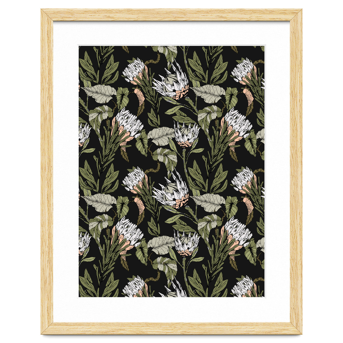 Dark pattern botanical boho