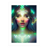 Glowing Green Stars - Goddess of Light Digital Fantasy Artwork (Print Only) thumbnail