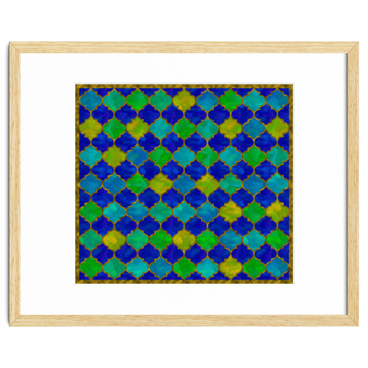 Ocean Breeze - Watercolor Moroccan Lattice
