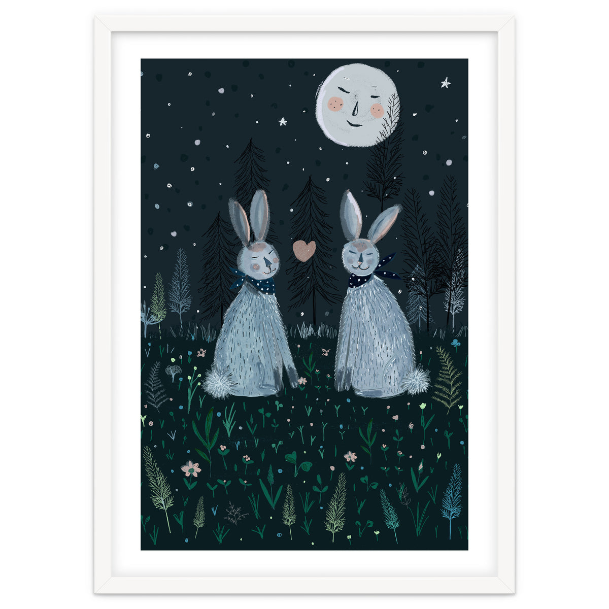 Rabbits in the forest