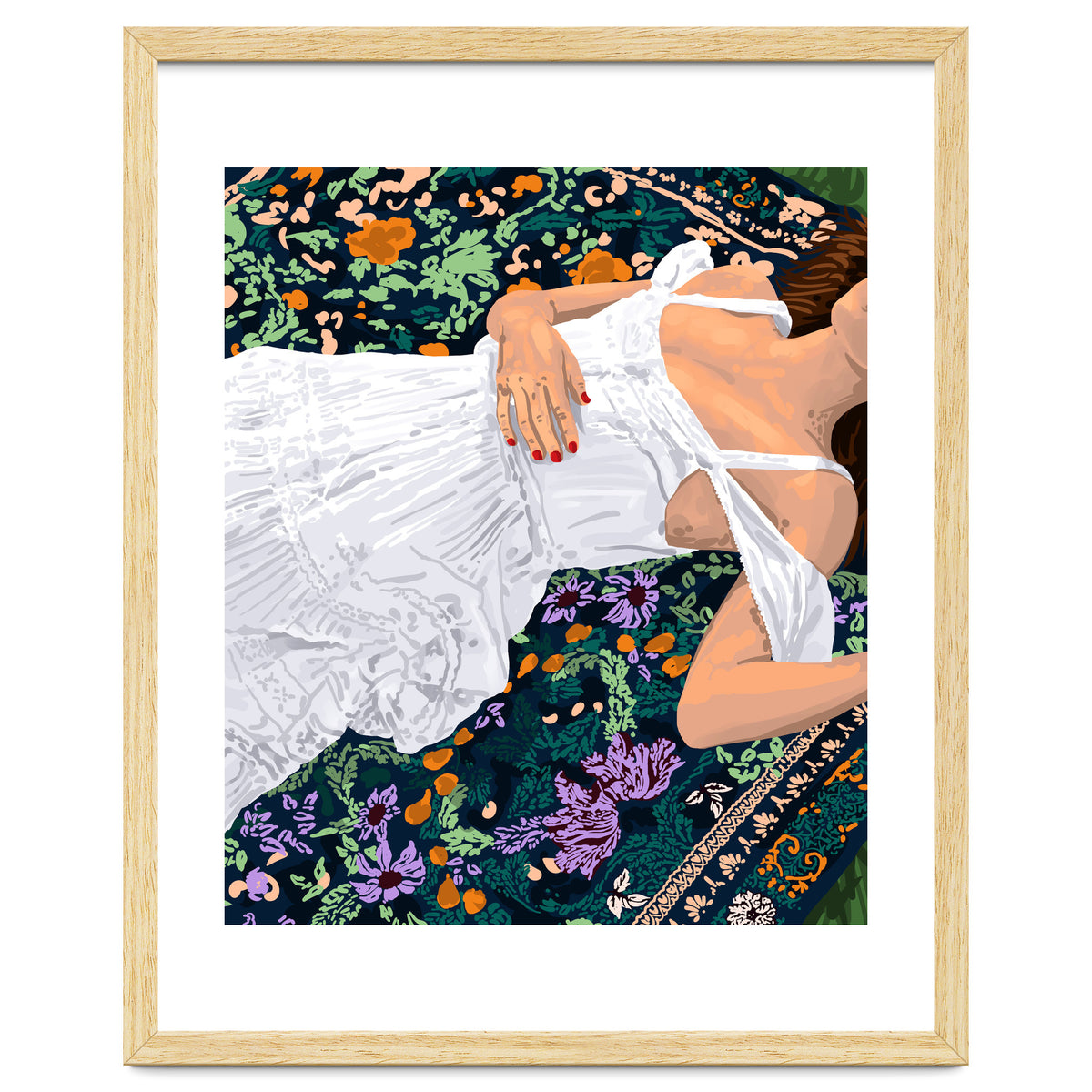 Moroccan Carpet, Bohemian Woman Painting