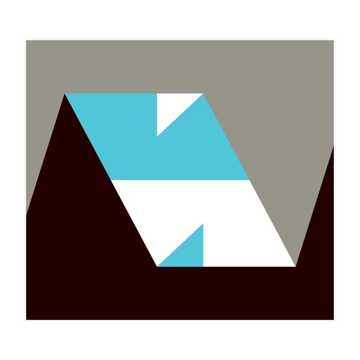 Geometric Shapes No. 48 - grey & blue (Print Only)