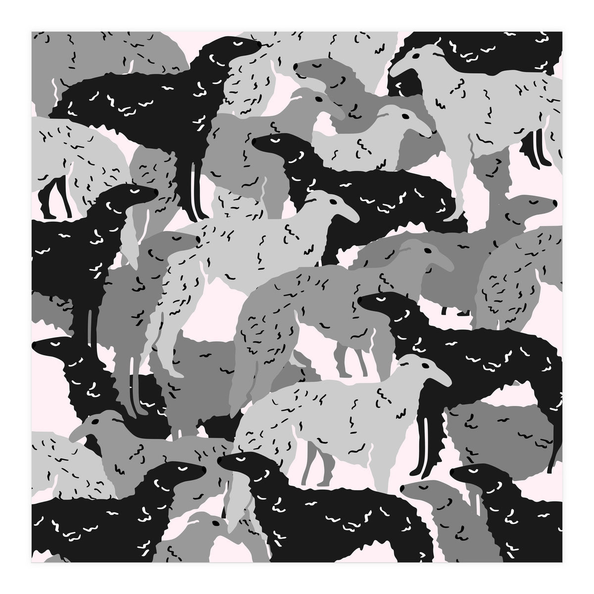 Borzoi dogs pattern (Print Only)