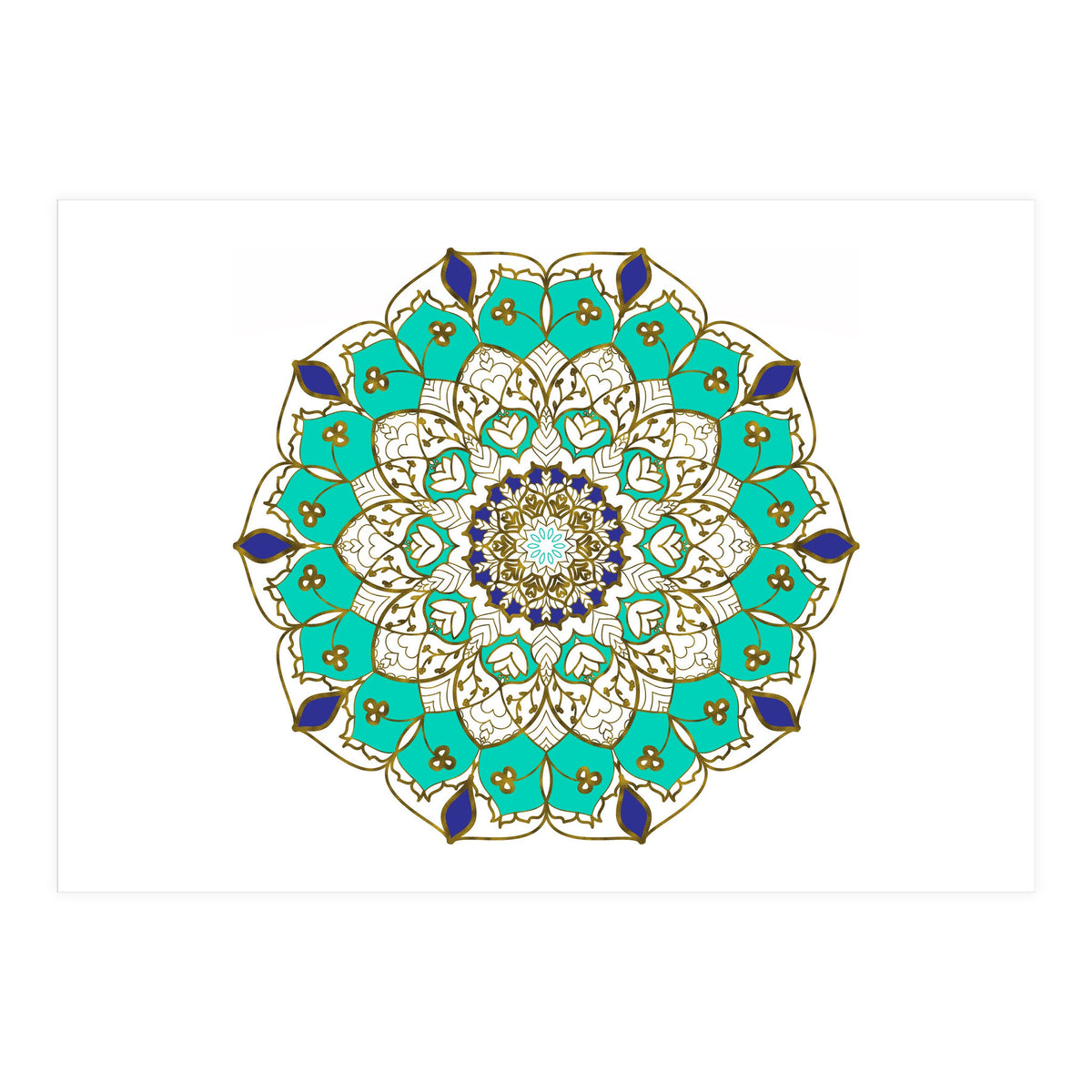 Blue and Gold Mandala (Print Only)